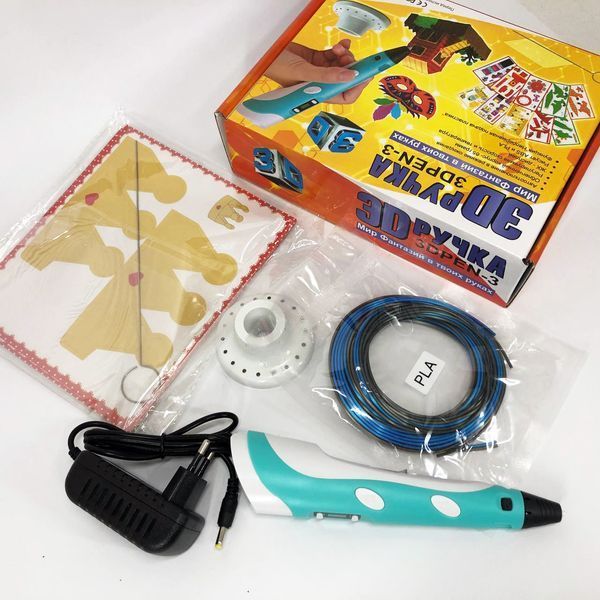 3D ручка Smart 3D Pen 2 c LCD дисплеем, Интересная ручка 3д для детей, Оригинальная. Цвет: голубой 00015790 фото