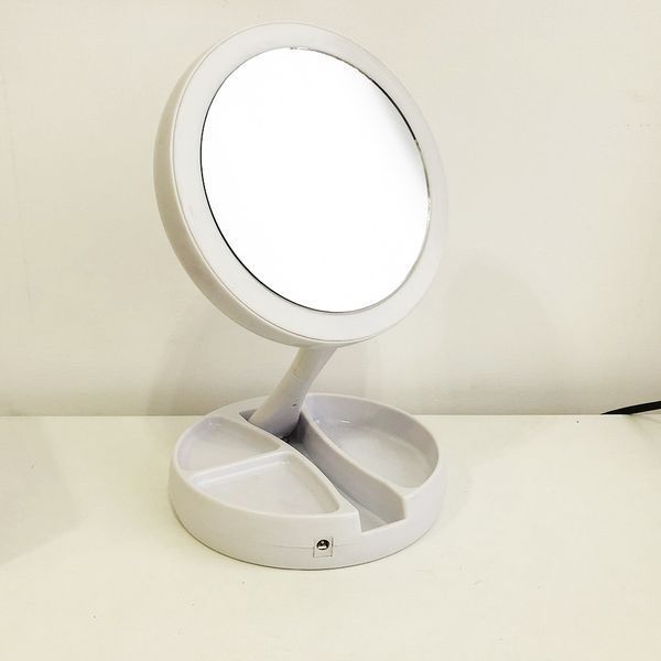Складное зеркало для макияжа с Led подсветкой круглое увеличительное 10x My Fold Away Mirror. Цвет: белый 00015486 фото