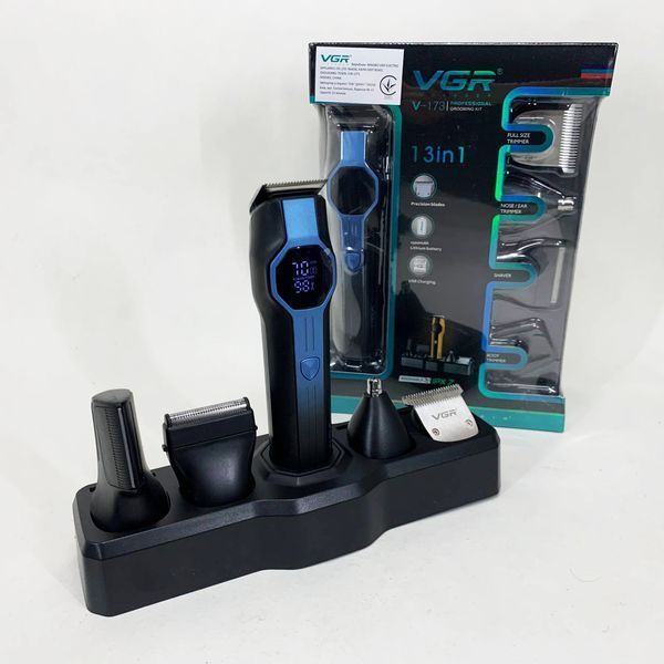 Набор для стрижки VGR V-173 BLUE 13 в 1 00014858 фото