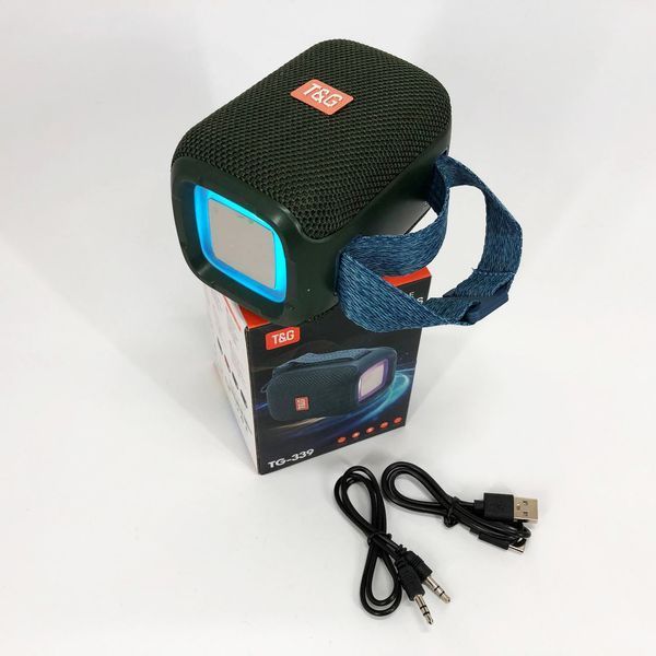 Портативная Bluetooth колонка TG339 5W с RGB подсветкой, аккумуляторная колонка для музыки. Цвет: зеленый 00017224 фото