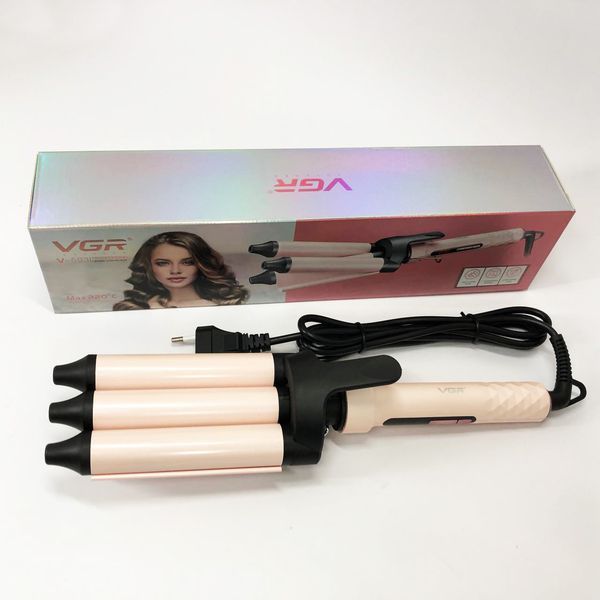 Плойка VGR V-593 для завивки волос керамическая на 3 волны с мощностью 50 Вт, с керамическим покрытием 00015547 фото