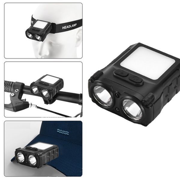 Світлодіодний ліхтар налобний sh-t808-2xpe-20smd-white/red з датчиком руху, потужний налобний ліхтар для риболовлі 00022963 фото