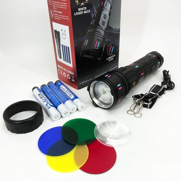 Ліхтар AK177-WHITE LASER LED PM60-TG, Топ-ліхтарик ліхтарик світлодіодний акумуляторний портативний 00023059 фото