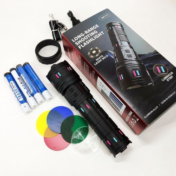 Ліхтар AK177-WHITE LASER LED PM60-TG, Топ-ліхтарик ліхтарик світлодіодний акумуляторний портативний 00023059 фото
