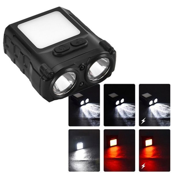 Світлодіодний ліхтар налобний sh-t808-2xpe-20smd-white/red з датчиком руху, потужний налобний ліхтар для риболовлі 00022963 фото