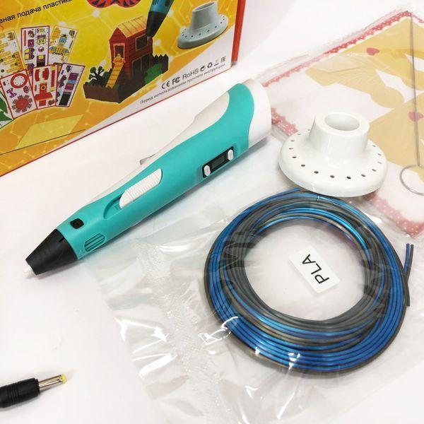 3D ручка Smart 3D Pen 2 c LCD дисплеем, Интересная ручка 3д для детей, Оригинальная. Цвет: голубой 00015790 фото