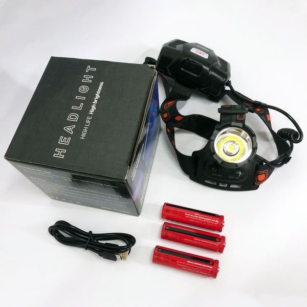 Фонарь налобный X-Balong XQ-218-HP50 аккумуляторный LED zoom с функцией Power Bank 3 режима работы 00022934 фото