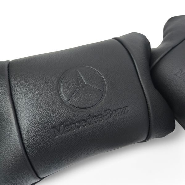 Набір шкіряних подушок Mercedes-Benz + брелок у подарунок, подушка на підголовник 00016876 фото