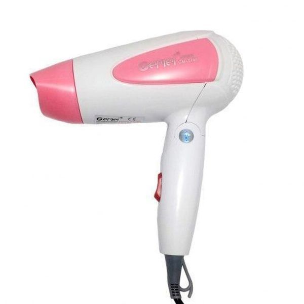 Фен для волосся складаний дорожній Gemei GM-1756 1200 Вт, Домашній фен для укладання. Колір: рожевий 00014525 фото
