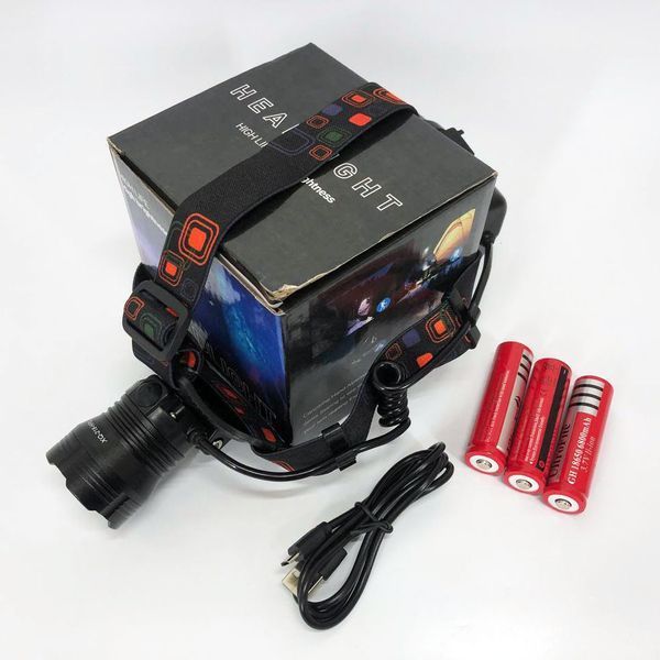Фонарь налобный X-Balong XQ-218-HP50 аккумуляторный LED zoom с функцией Power Bank 3 режима работы 00022934 фото