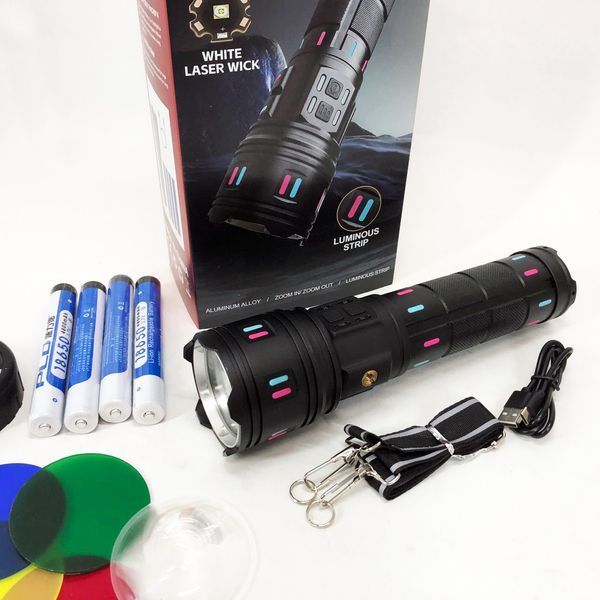 Ліхтар AK177-WHITE LASER LED PM60-TG, Топ-ліхтарик ліхтарик світлодіодний акумуляторний портативний 00023059 фото