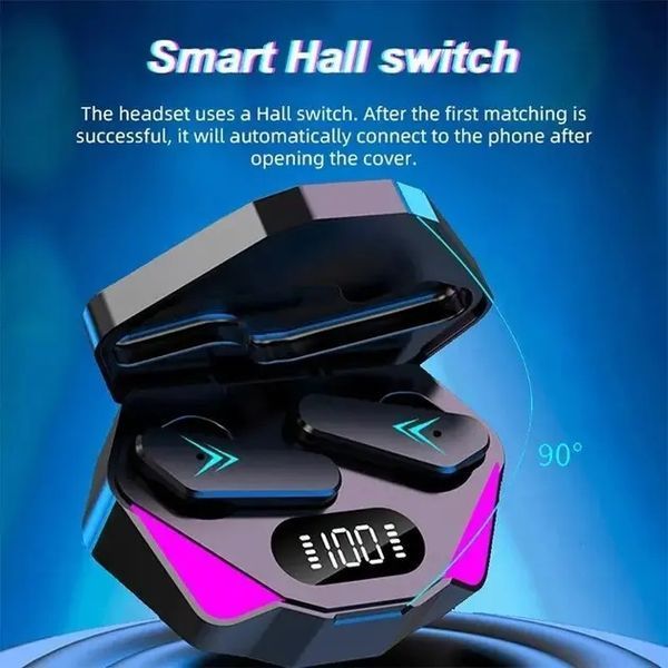 Беспроводные наушники Smart TWS X15 с зарядным кейсом павер банком вакуумные игровые bluetooth 5.0 с RGB LED подсветкой и шумоподавлением 00023883 фото