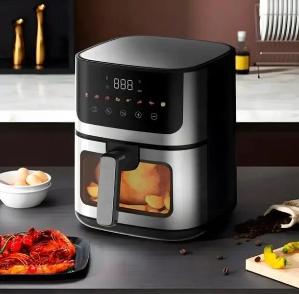 Аерогриль Rainberg RB 2268 4200W аерофрітюрниця безмасляна для приготування без олії з регулюванням температури 8 л 00021138 фото