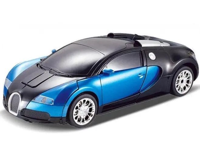 Машинка Трансформер Bugatti Size 18 см Robot Car синя з пультом 00015885 фото
