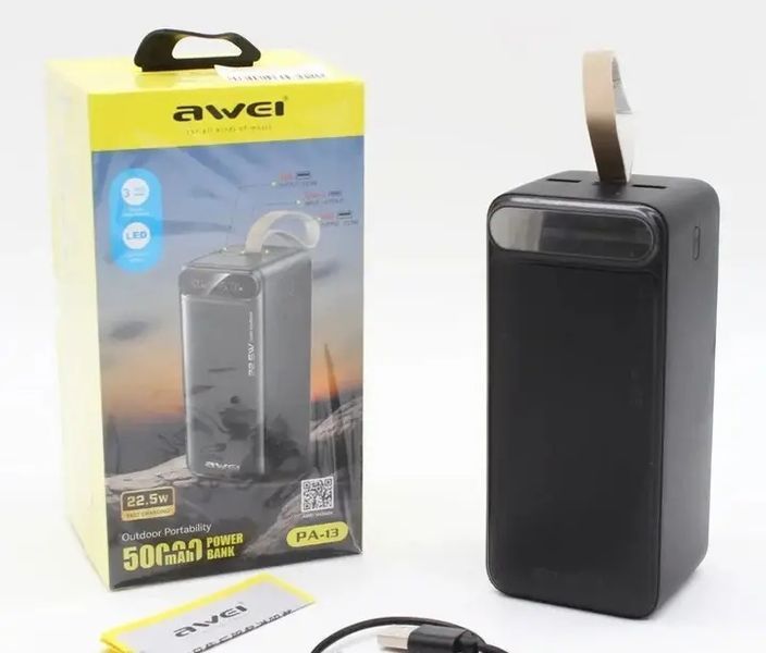 Мобільний акумулятор (Power Bank) AWEI PA-13 50000 mAh 22.5W 00017888 фото