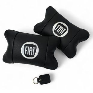 Набор подушек Fiat из натуральной кожи + вышивка логотипа и кожаный брелок в подарок 00016882 фото