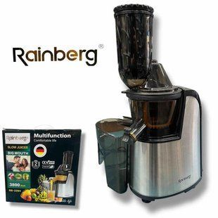 Центрифужний соковитискач Rainberg RB-2284 3800 Вт з нержавіючої сталі на 2 швидкості для фруктів та овочів 00020098 фото