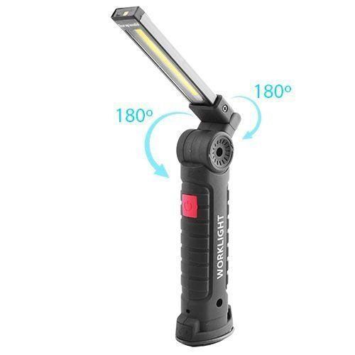 Фонарь кемпинг W51-SMD+COB, поворот на 180&ordm;+180&ordm;, магнит, зажим, крюк для подвеса, встроенный аккумулятор 00022916 фото