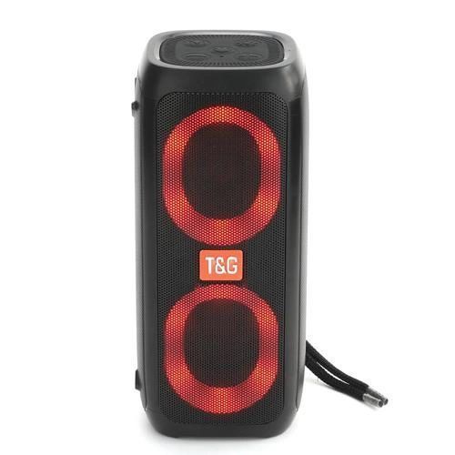 Портативная колонка TG333 2x5W с RGB подсветкой, громкая блютуз колонка. Цвет: черный 00017227 фото