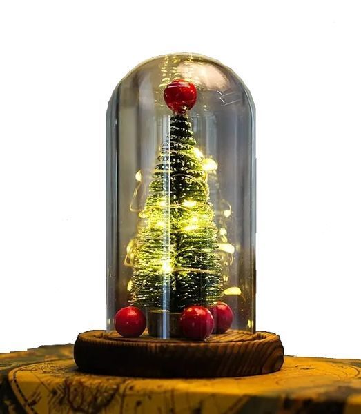 Новогодняя елка в колбе с led подсветкой со светодиодной гирляндой 00024701 фото