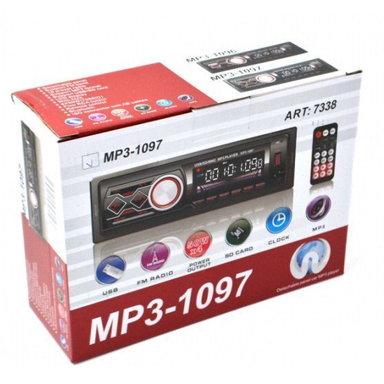 Автомагнітола MP3-1097 BT ISO зі знімною панеллю, Автомагнітола магнітола в авто з Usb сенсорна 00016811 фото