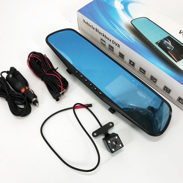 Автомобильный видеорегистратор-зеркало L-9004 LCD 3.5'' 2 камеры 1080P Full HD 00017082 фото