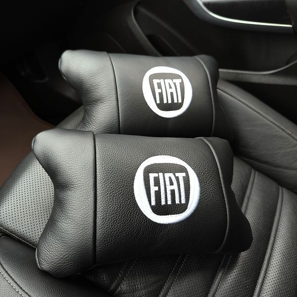 Набір подушок Fiat з натуральної шкіри + вишивка логотипу та шкіряний брелок у подарунок 00016882 фото
