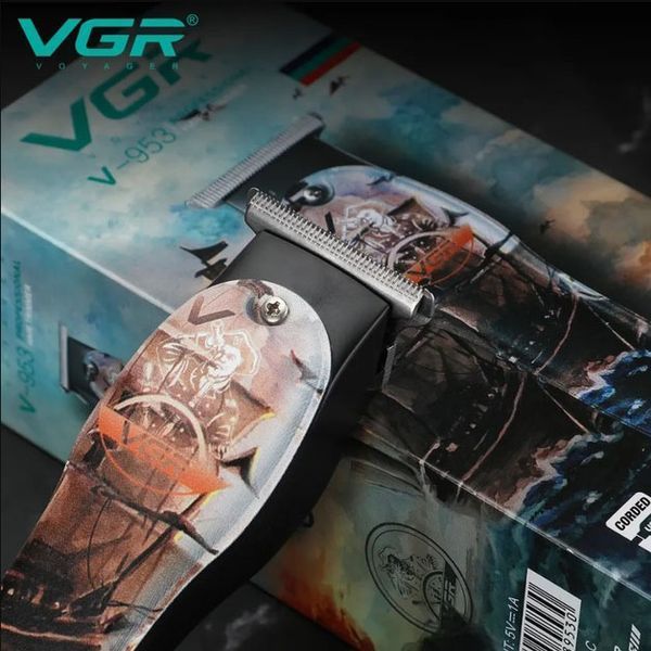 Профессиональный триммер для стрижки волос и бороды VGR V-953 с насадками, окантовочная машинка 00014404 фото