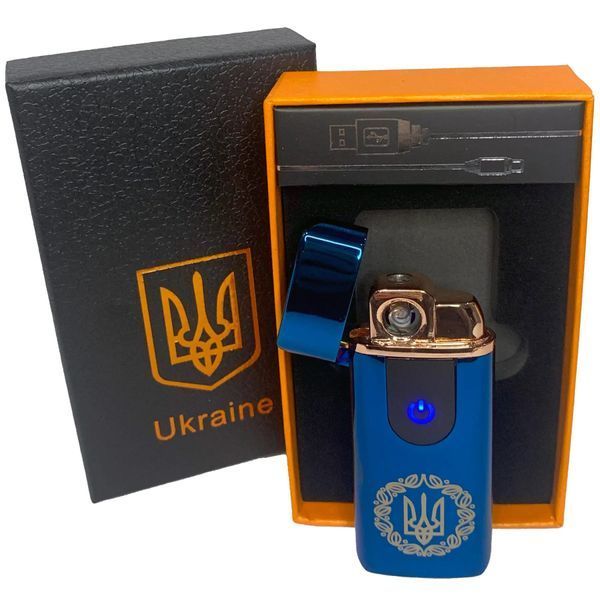 Електрична та газова запальничка Україна із USB-зарядкою HL-435, запальнички із зарядкою від usb. Колір: синій 00023336 фото