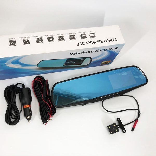 Автомобильный видеорегистратор-зеркало L-9004 LCD 3.5'' 2 камеры 1080P Full HD 00017082 фото
