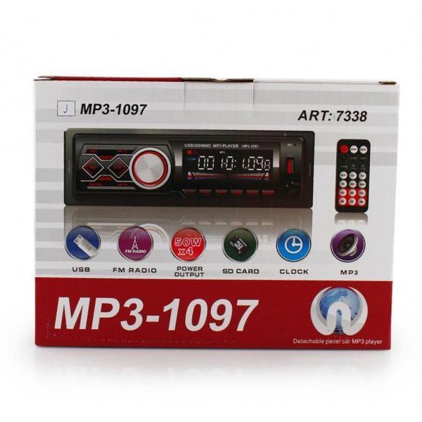 Автомагнітола MP3-1097 BT ISO зі знімною панеллю, Автомагнітола магнітола в авто з Usb сенсорна 00016811 фото