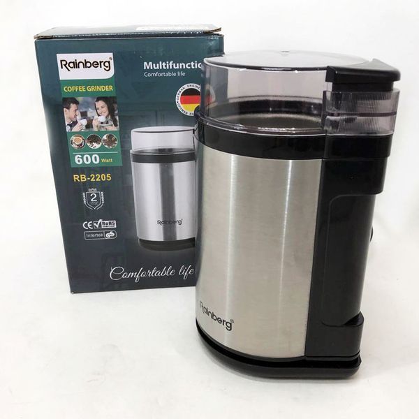 Электрическая роторная кофемолка Rainberg RB-2205 600 Вт Нержавеющая сталь 00019800 фото