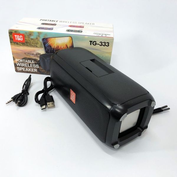Портативная колонка TG333 2x5W с RGB подсветкой, громкая блютуз колонка. Цвет: черный 00017227 фото