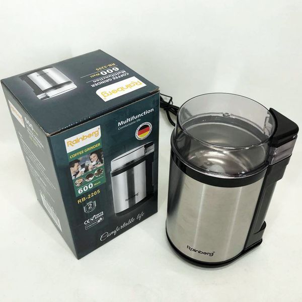 Электрическая роторная кофемолка Rainberg RB-2205 600 Вт Нержавеющая сталь 00019800 фото