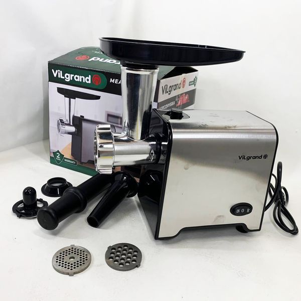 М'ясорубка електрична з нержавіючої сталі VILGRAND V1212MG сталева 1200 Вт 00019387 фото
