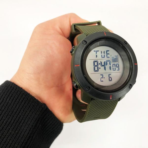 Часы наручные мужские SKMEI 1213AG ARMY GREEN BIG SIZE, брендовые мужские часы. Цвет: зеленый 00022030 фото