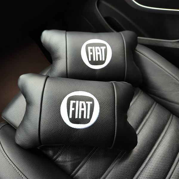 Набір подушок Fiat з натуральної шкіри + вишивка логотипу та шкіряний брелок у подарунок 00016882 фото