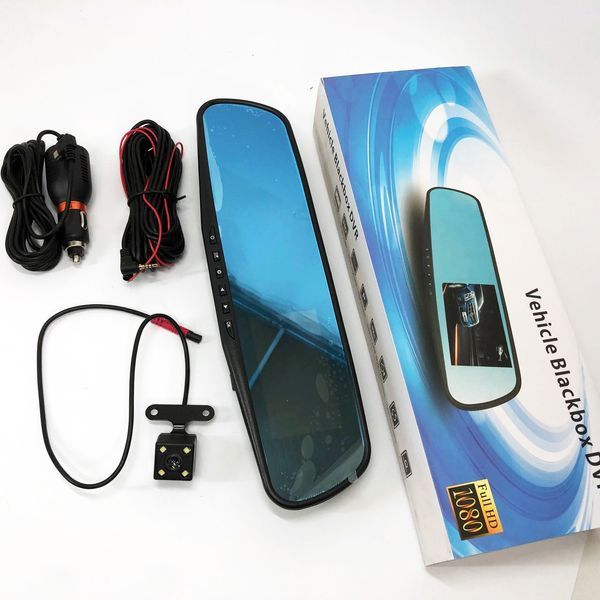 Автомобильный видеорегистратор-зеркало L-9004 LCD 3.5'' 2 камеры 1080P Full HD 00017082 фото