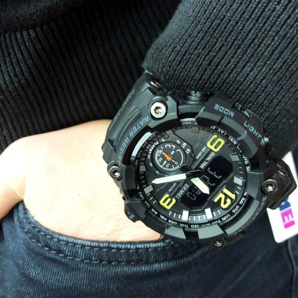 Часы наручные мужские SKMEI 1965BK BLACK, армейские часы противоударные. Цвет: черный 00022060 фото