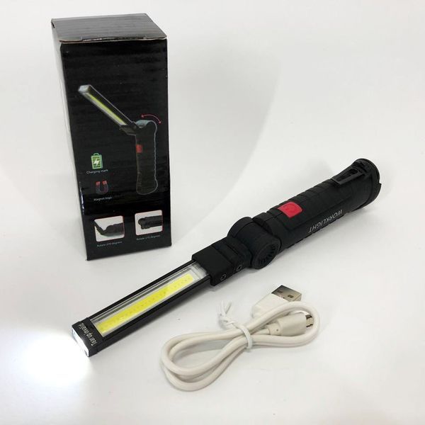 Фонарь кемпинг W51-SMD+COB, поворот на 180&ordm;+180&ordm;, магнит, зажим, крюк для подвеса, встроенный аккумулятор 00022916 фото