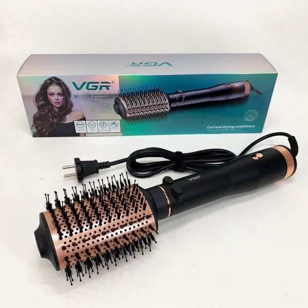 Электрический фен браш для укладки волос VGR V-494 800 Вт. Цвет: черный 00014814 фото