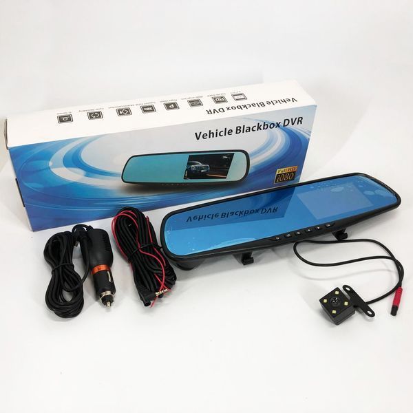 Автомобильный видеорегистратор-зеркало L-9004 LCD 3.5'' 2 камеры 1080P Full HD 00017082 фото