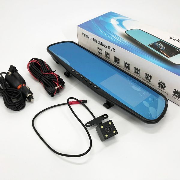 Автомобильный видеорегистратор-зеркало L-9004 LCD 3.5'' 2 камеры 1080P Full HD 00017082 фото