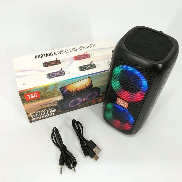 Портативная колонка TG333 2x5W с RGB подсветкой, громкая блютуз колонка. Цвет: черный 00017227 фото