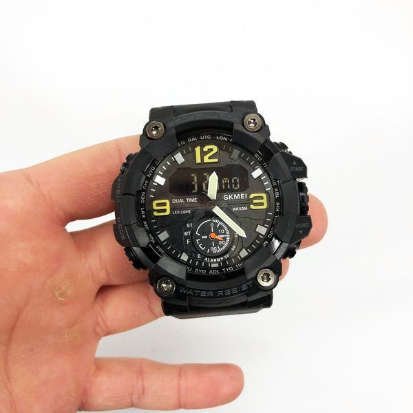 Часы наручные мужские SKMEI 1965BK BLACK, армейские часы противоударные. Цвет: черный 00022060 фото