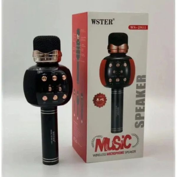 Бездротовий караоке мікрофон з динаміком 5 тембрів USB AUX FM Wster WS-2911 00018211 фото