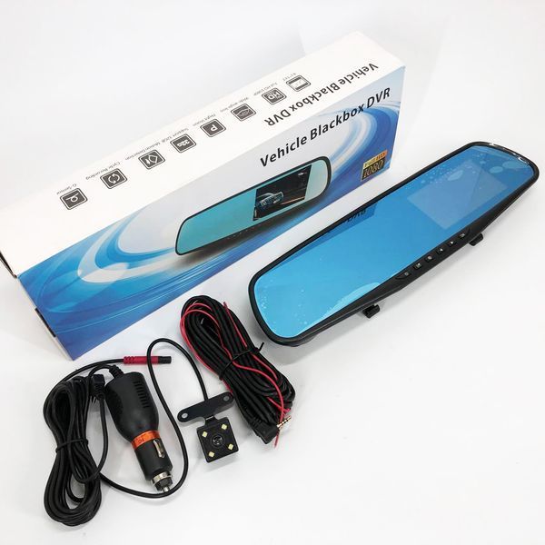 Автомобильный видеорегистратор-зеркало L-9004 LCD 3.5'' 2 камеры 1080P Full HD 00017082 фото
