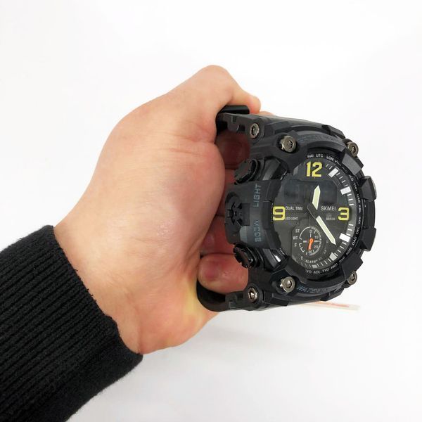 Часы наручные мужские SKMEI 1965BK BLACK, армейские часы противоударные. Цвет: черный 00022060 фото