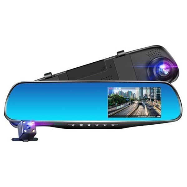 Автомобильный видеорегистратор-зеркало L-9004 LCD 3.5'' 2 камеры 1080P Full HD 00017082 фото
