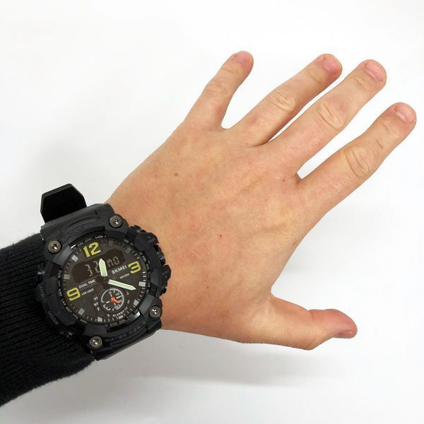 Часы наручные мужские SKMEI 1965BK BLACK, армейские часы противоударные. Цвет: черный 00022060 фото